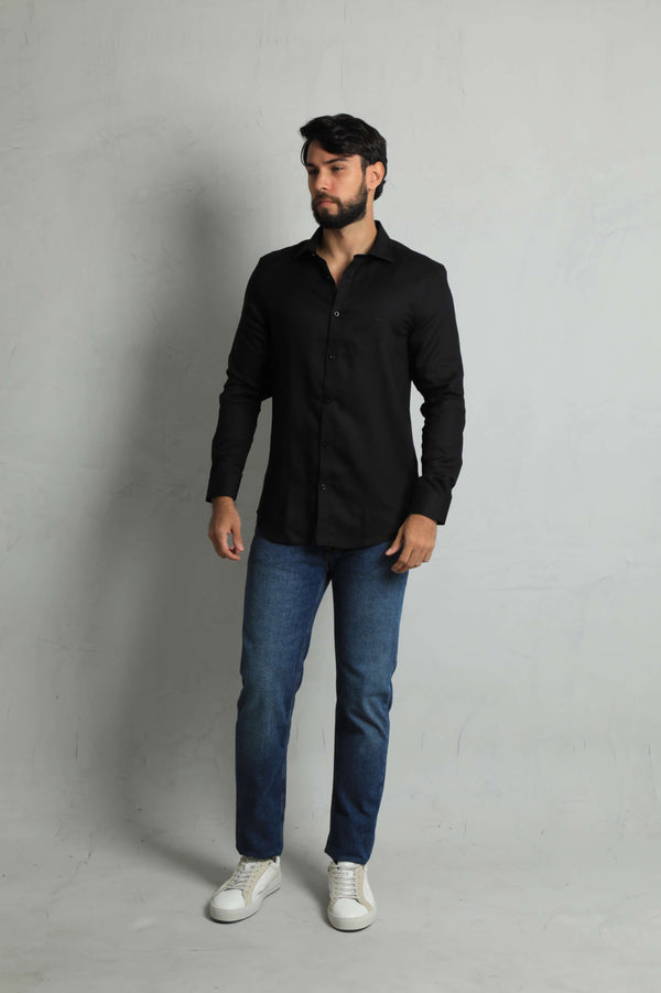 Camisa Manga Larga Negro