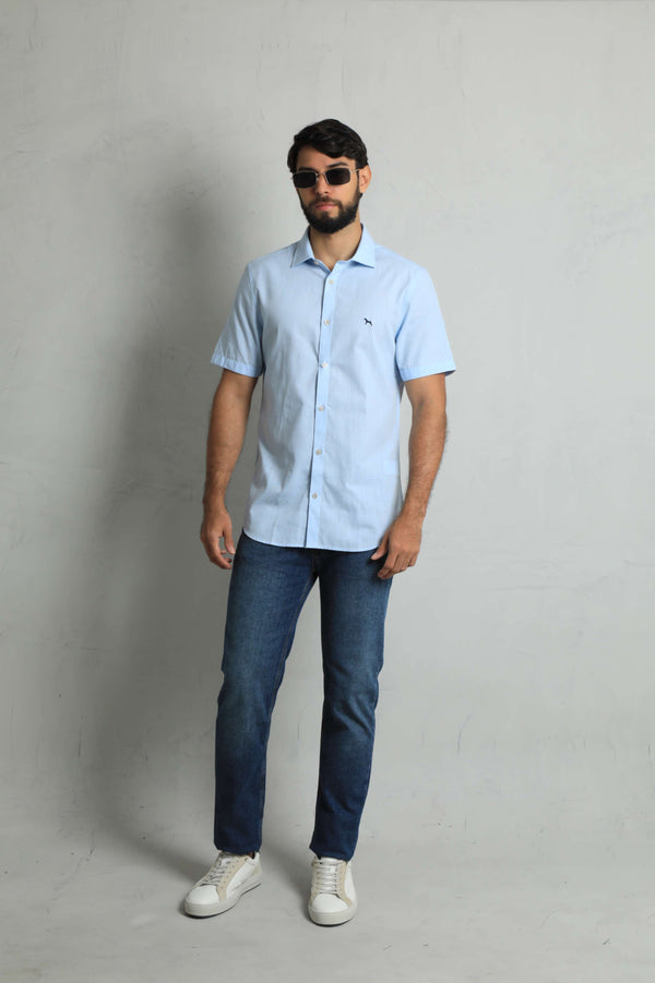 Camisa Manga Corta Baby Blue