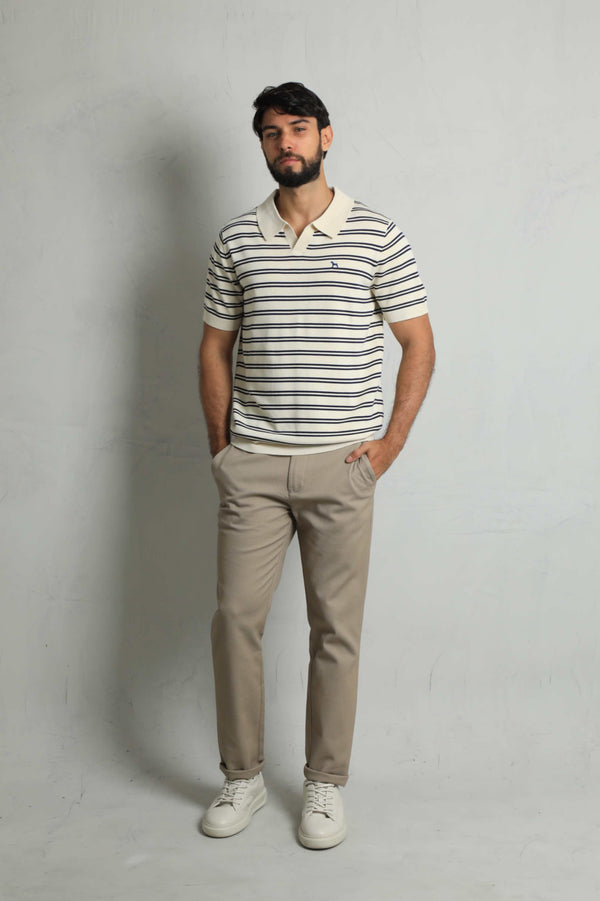 Suéter Fashion Crema - Rayas Navy