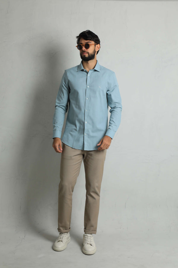 Camisa Manga Larga Gris Verdoso