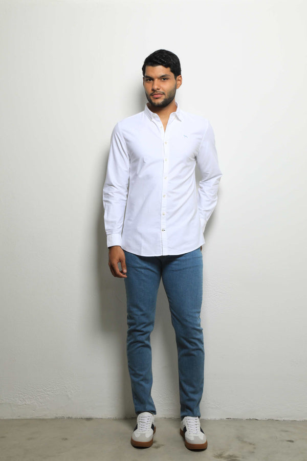Camisa Manga Larga Blanco/Oxford