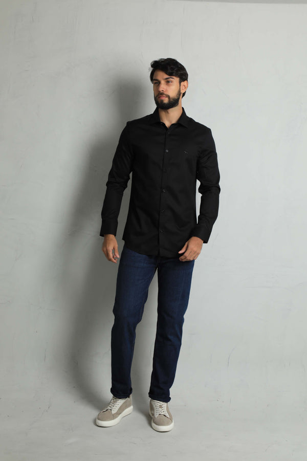 Camisa Manga Larga Negro