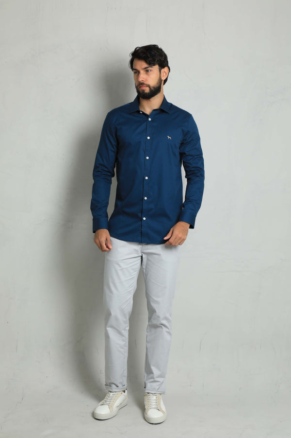 Camisa Manga Larga Azul