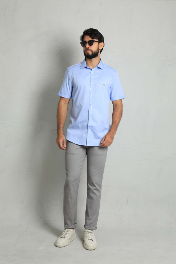 Camisa Manga Corta Azul