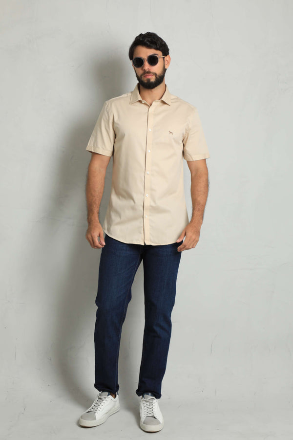 Camisa Manga Corta Crema