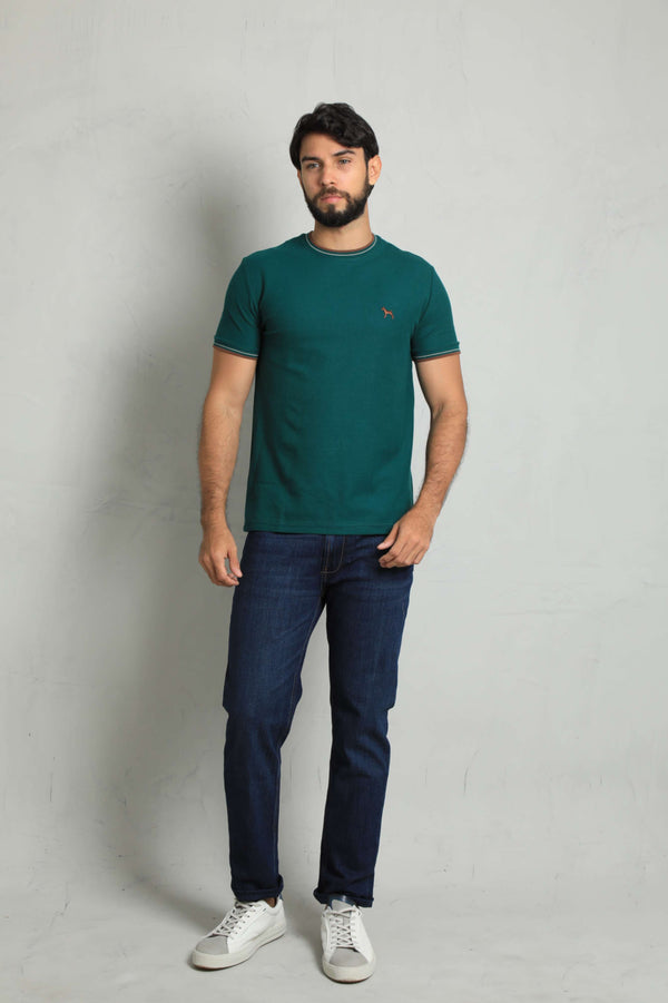 Camiseta Piqué Verde(Custom Fit)