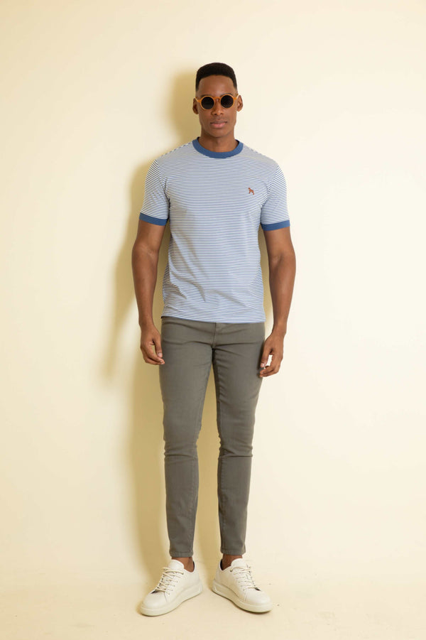 Camiseta Fashion Rayas Gris Medio