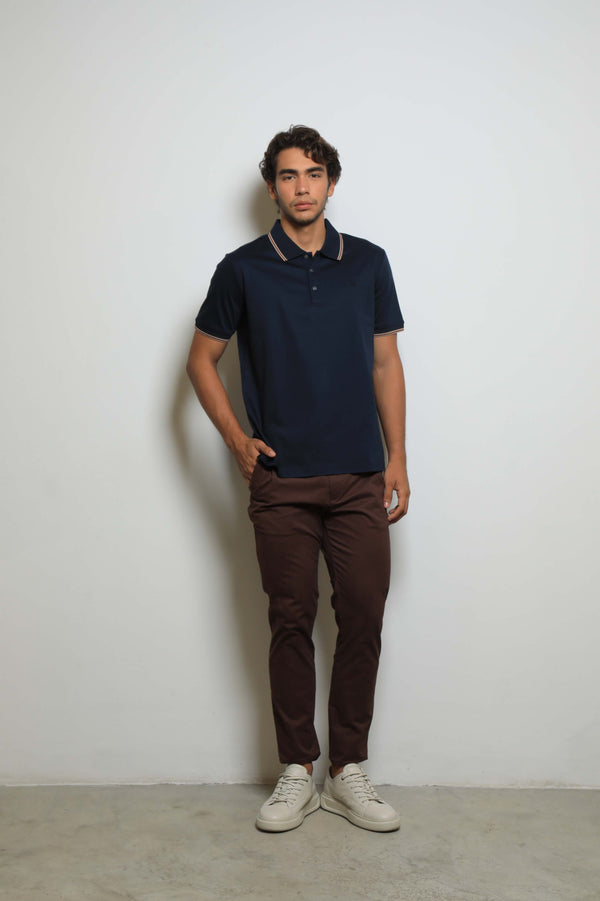 Polo Fashion Mercerizada Navy/Vino
