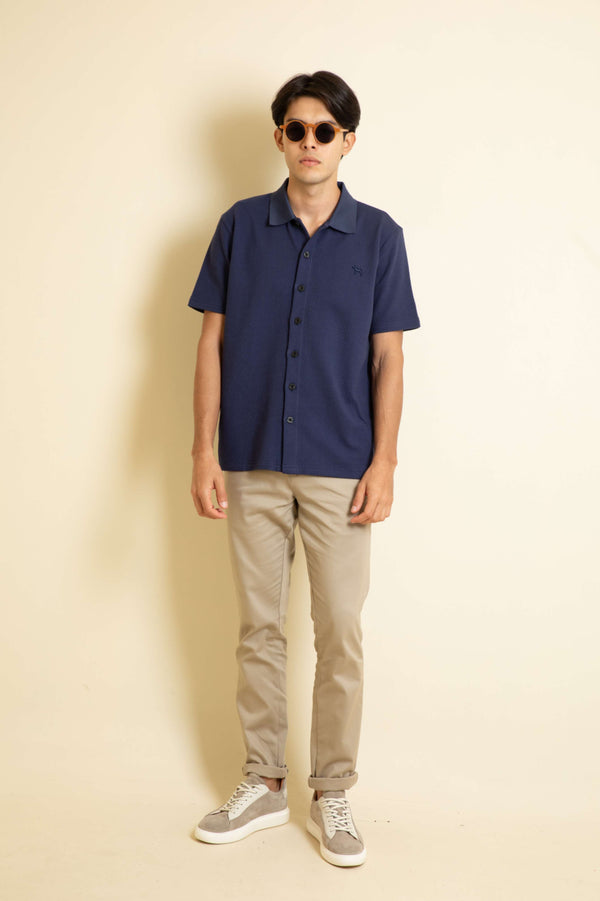 Polo Fashion Azul Turquí - Botones