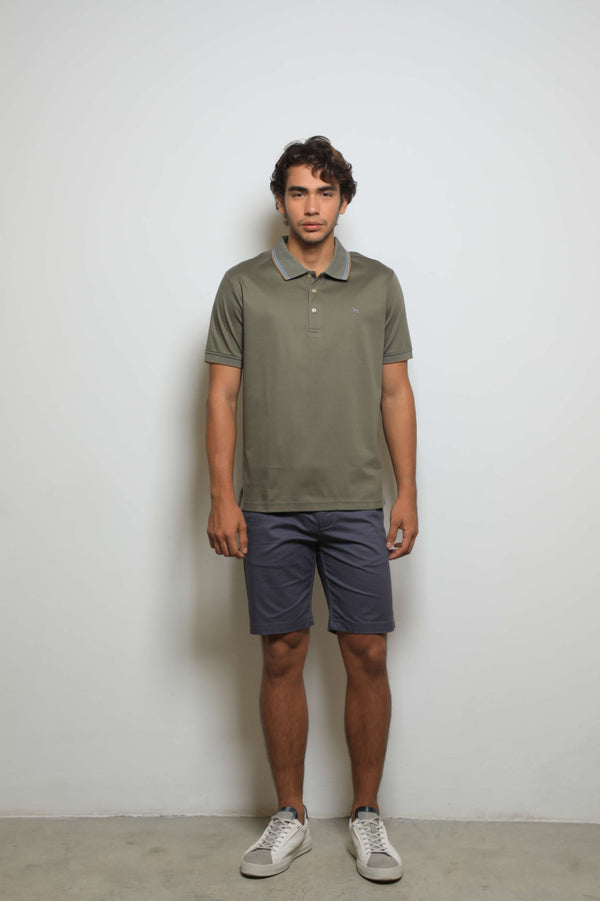 Polo Fashion Verde Oliva/Café (Mercerizada)