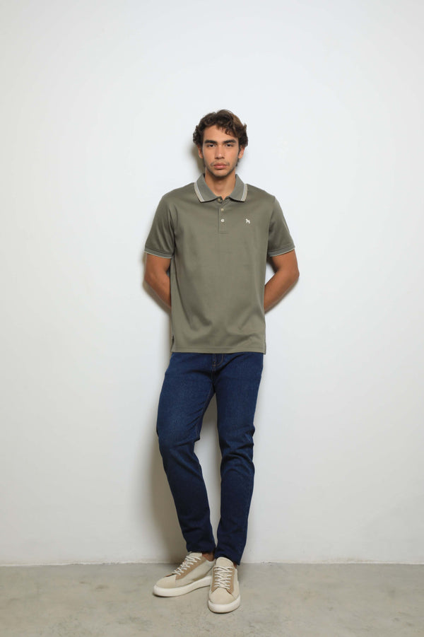 Polo Fashion Olive/Taupe (Mercerizada)