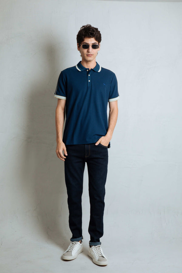 Polo Fashion Azul Turqui - Raya Hombros
